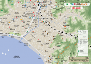   大町～材木座の地図