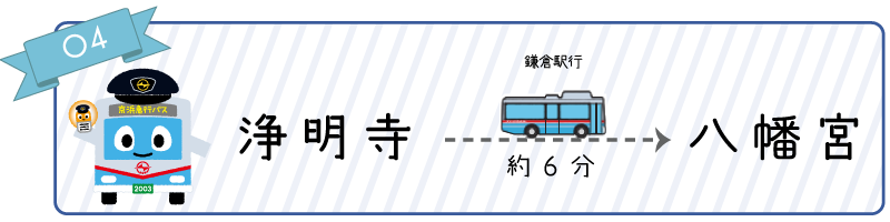 「浄明寺」バス停から鎌倉駅行に乗車し 「八幡宮」バス停へ。