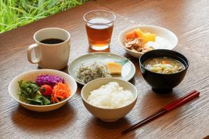 ​​朝ご飯は無印良品のレストランで、地元食材を使った特製朝食を