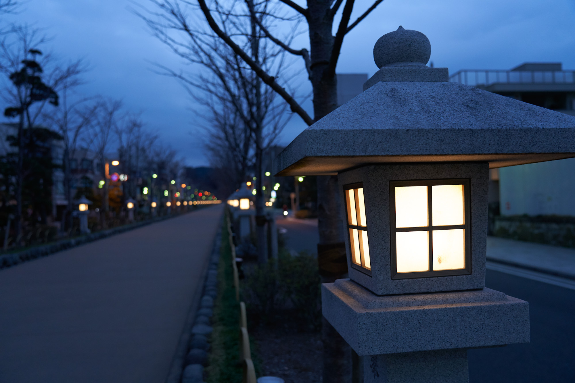 若宮大路の日の出前