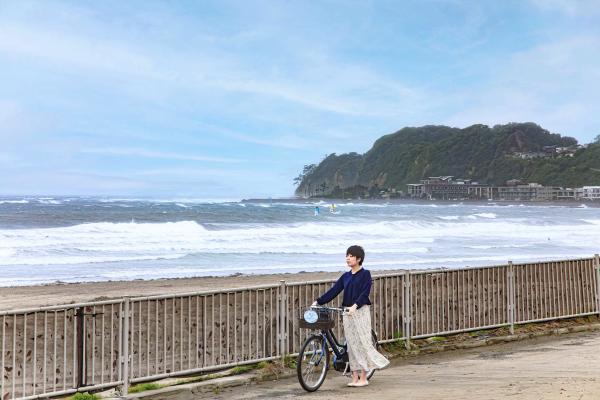 海辺のサイクリングの様子